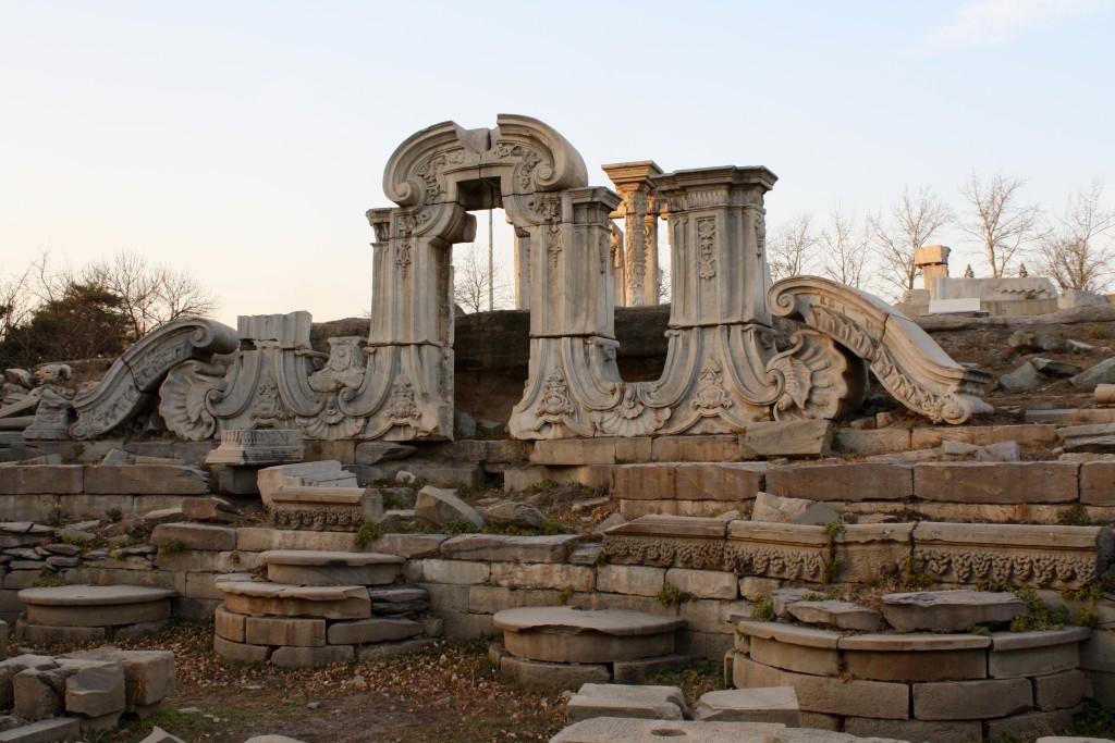 the ruins of the old summer palace in beijing